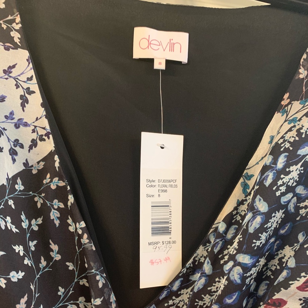 NWT Devlin dress with sheer bell-sleeves - Picture 3 of 8